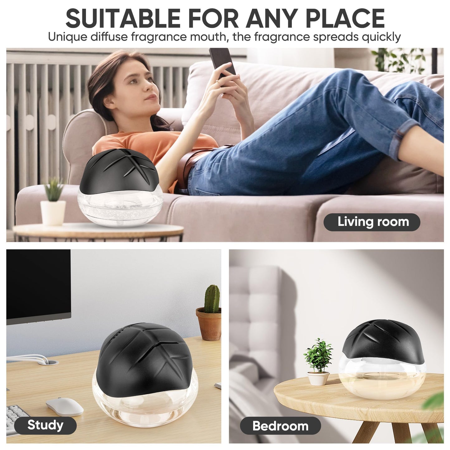 Water Based Air Purifier for Home with Essential Oil Diffuser and Humidifier Function, Rainbow Air Washer with LED Night Light, Freshener for Smoke and Pet Odors, Includes 6x10ml Essential Oils