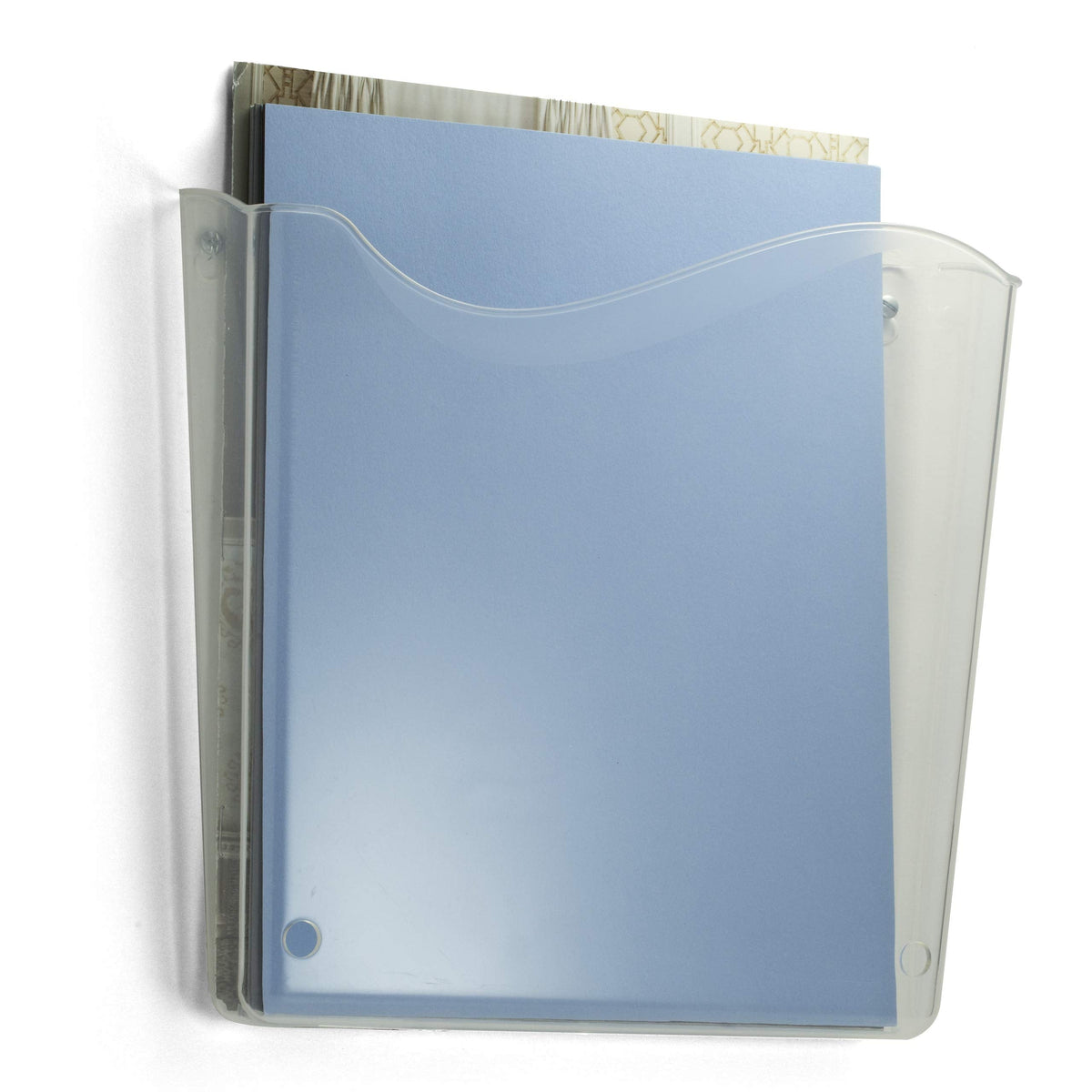 Officemate Vertical Wall File, Letter Size, Durable Unbreakable Plastic Organizer, Mountable Wall or Partition File Holder, Clear (21674)