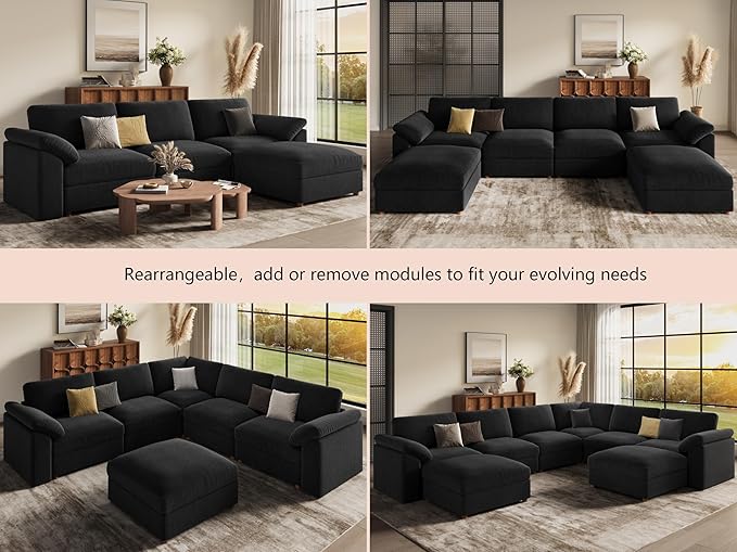 EASE MOOSE Oversized Modular Sectional Sofa, Modern Luxury Large L Shape