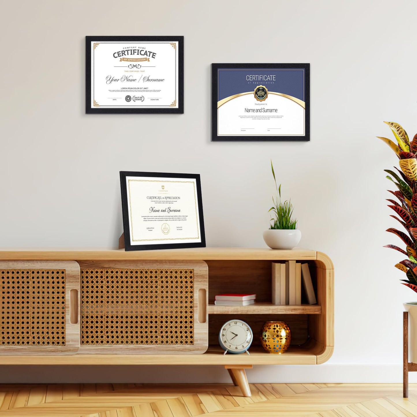 Edenseelake 8.5 x 11 Picture Frame Set of 15, Black 8.5 x 11 Certificate Frame Bulk for Award Document Diploma, Wall or Tabletop Display