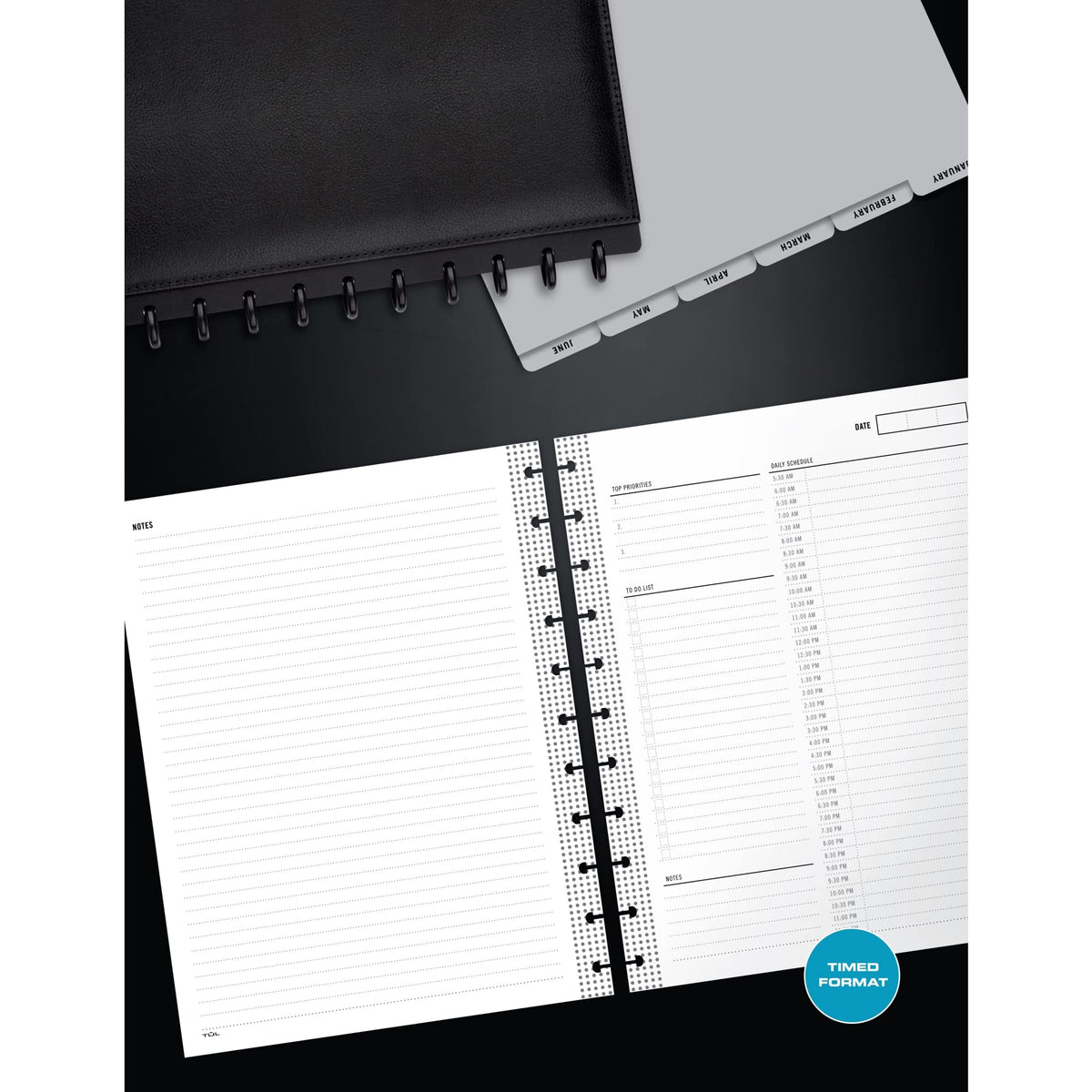TUL® Discbound Undated Daily Refill Pages, 8-1/2" x 11", Undated, 50 Sheets