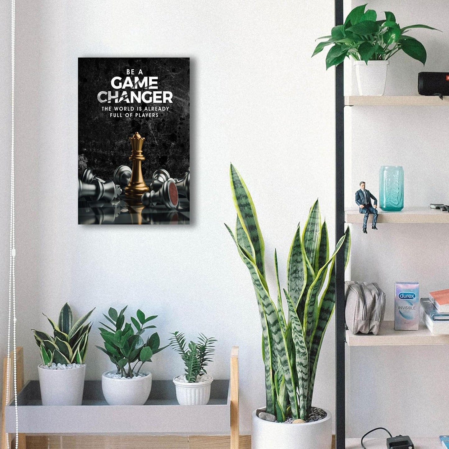 Inspirational Wall Art Be A Game Changer The World Is Already Full of Players Wall Decor International Chess Motivational Poster Canvas Painting Prints Wall Pictures for Home Decor Framed