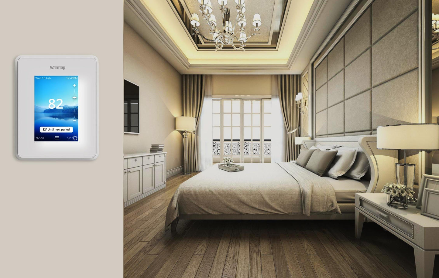 6iE Smart WiFi Thermostat for Underfloor Heating - Ultra-Thin Design, Smartphone Touchscreen, SmartGeo Technology, Energy-Saving App Control