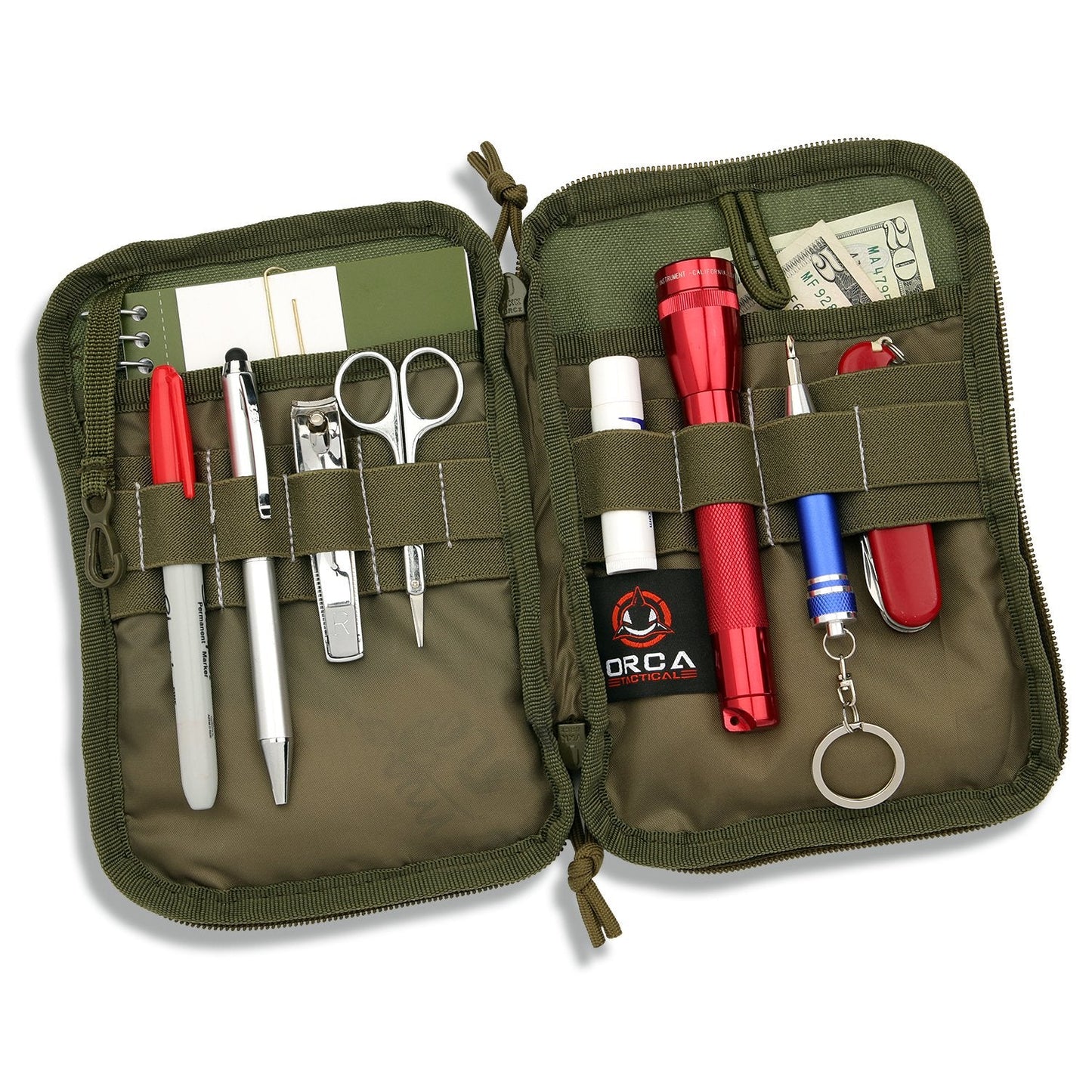 Orca Tactical MOLLE Gadget EDC Utility Pocket Pouch Organizer (OD Green)