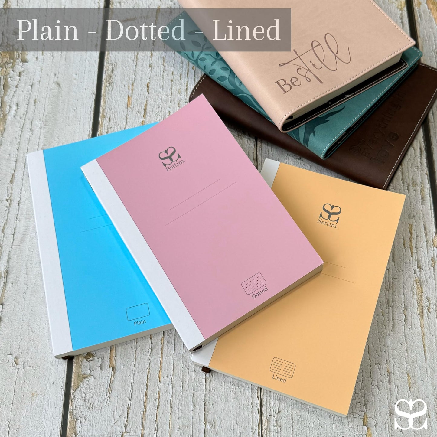 SETTINI® Lined Refill Journal Notebook for Refillable Journals – Premium A5 100 gsm Sheets Ruled Notepad 8.25 x 5.5 Inches with 256 Pages and Helpful Bookmark