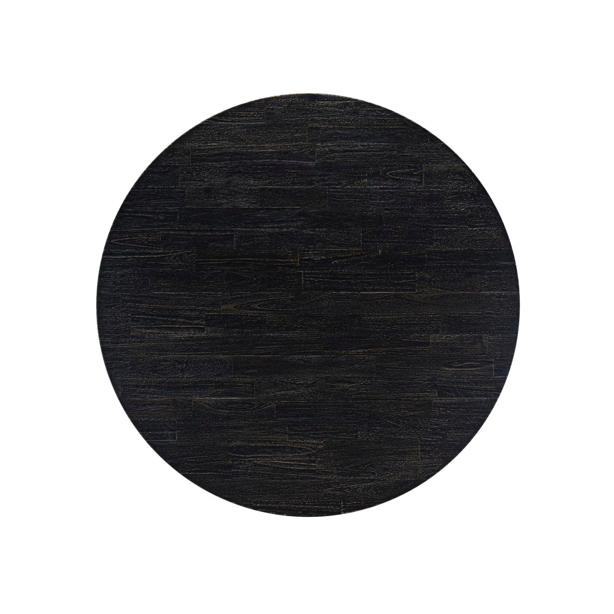 Luxe by East West Furniture - IR7-11-TP - A Wood Wood table with a Round Tabletop and Stylish Pedestal, Sand Blasted Black Finish.