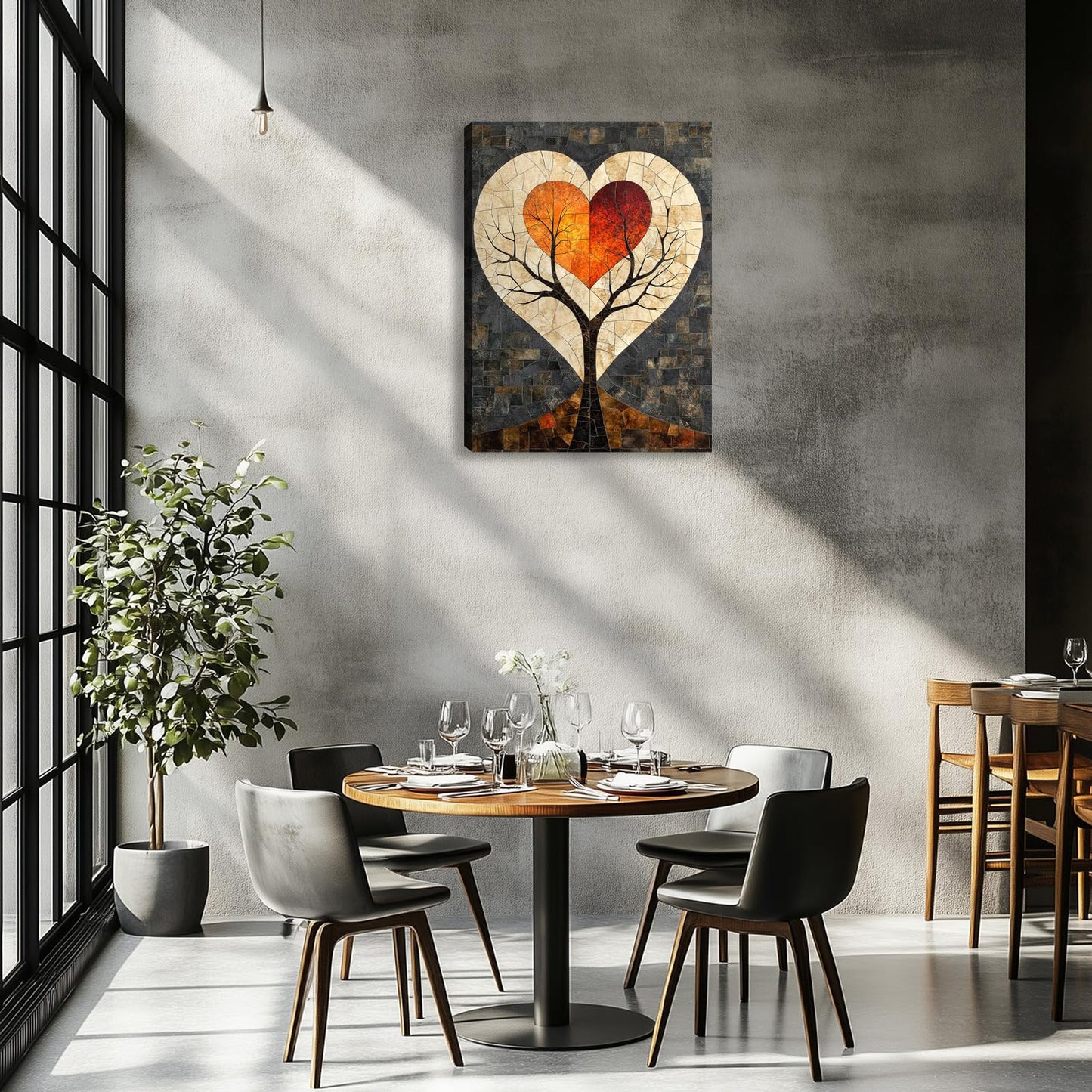 Landscape The Tree of Hope Wall Art Landscape Wall Decor Framed Canvas Wall Art Office Wall Decor Wall Painting 12"x16"