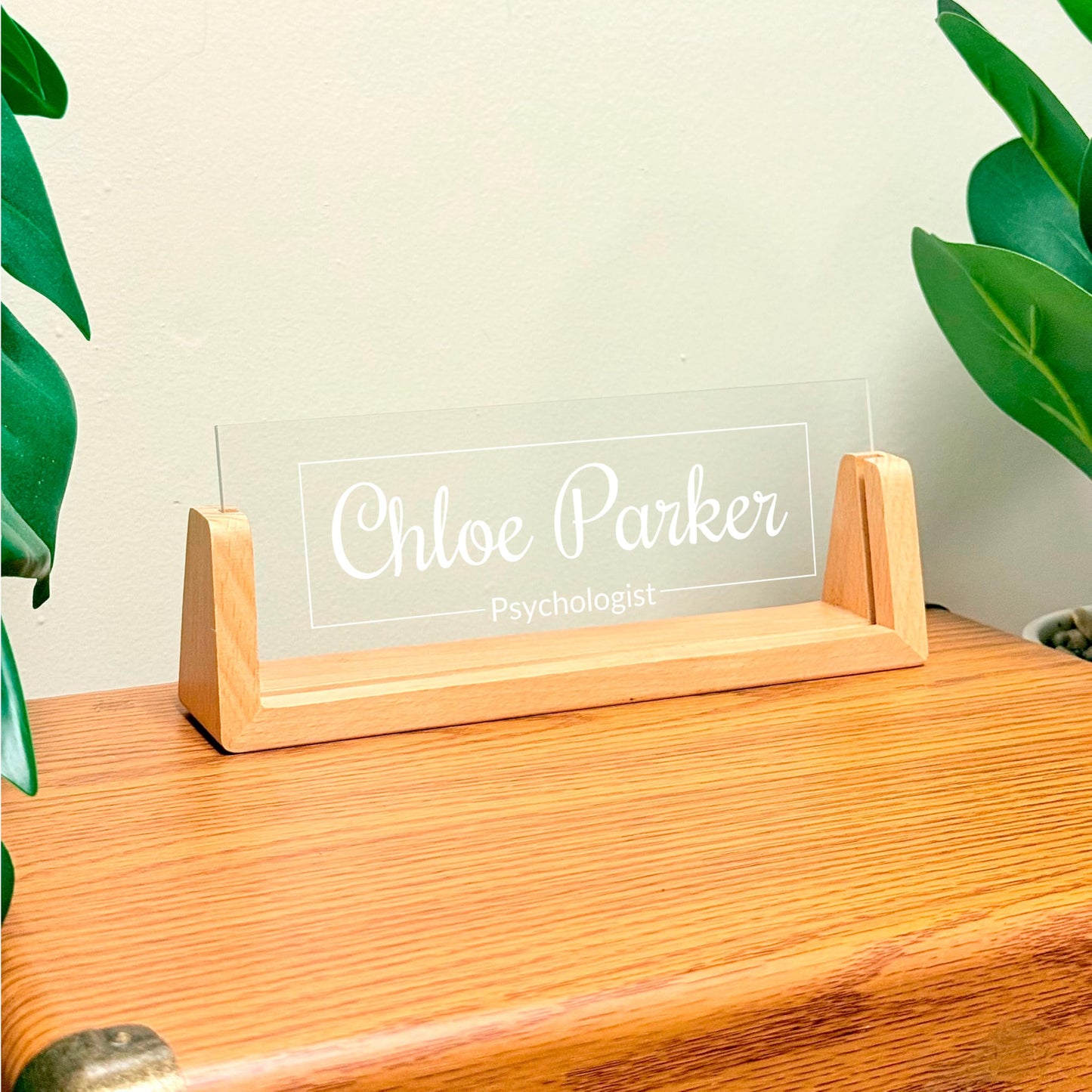 Personalized Name Plate for Office Desk - Business Desk Gift with LED Stand Elegant Office Decor for Coworkers Employees Work Gift for Team Members, Valentines Day
