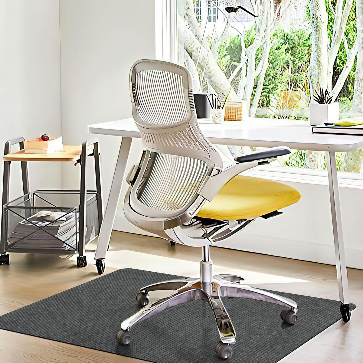 Placoot Desk Chair Mat for Hardwood Floor Corduroy Surface 55''x35'' Office Chair Mat for Rolling Chairs, Under Desk Low-Pile Office Rug Floor Mat