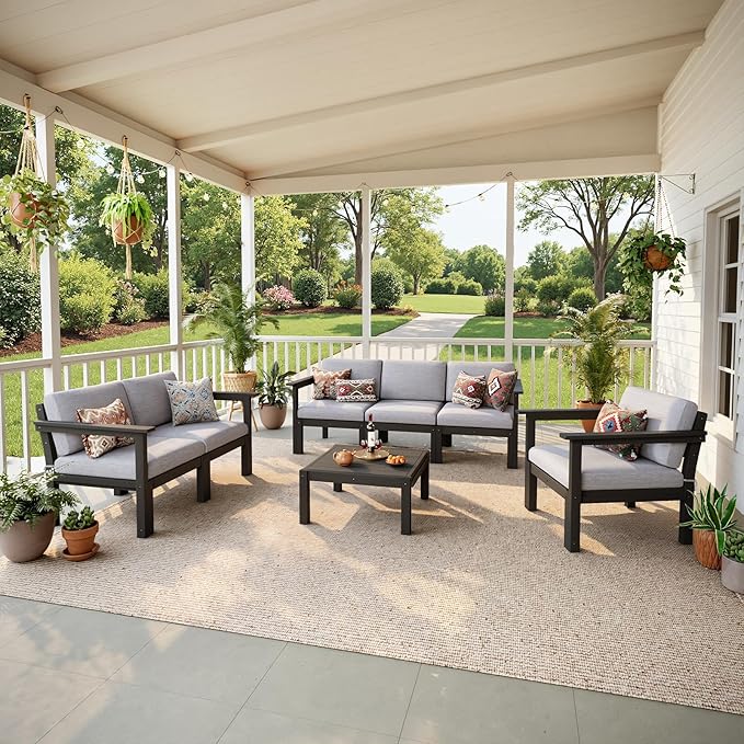Stoog 8-Piece Patio Sectional Sofa Set, L-Shaped Modular Outdoor Furniture Set