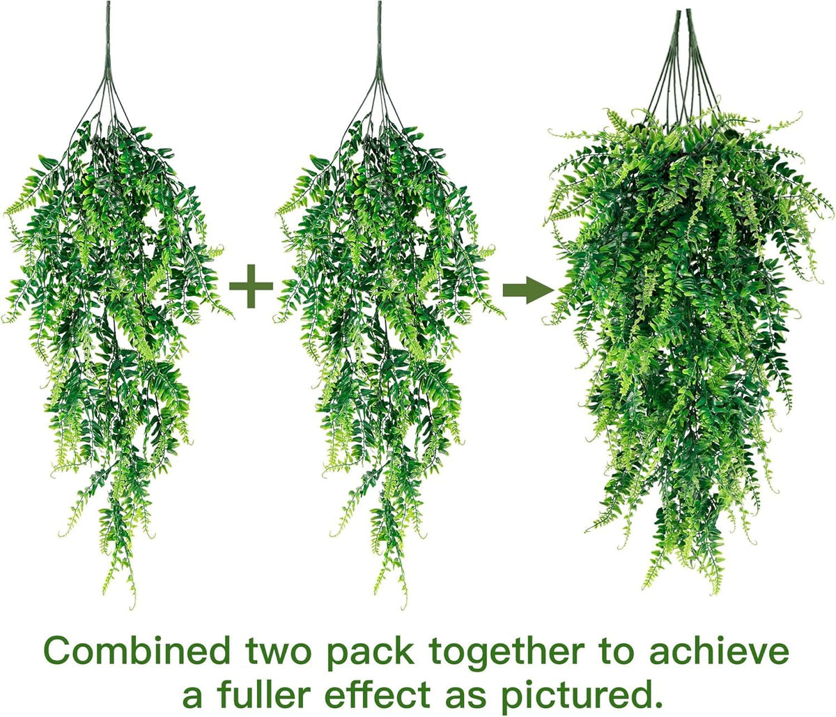 Toprooms Fake Hanging Plants,Artificial Hanging Plant Fake Plants Faux Ivy Vine Wall Hanging Plants Greenery Shelf Home Office Indoor Outdoor Decor (Green, 4 Pcs)