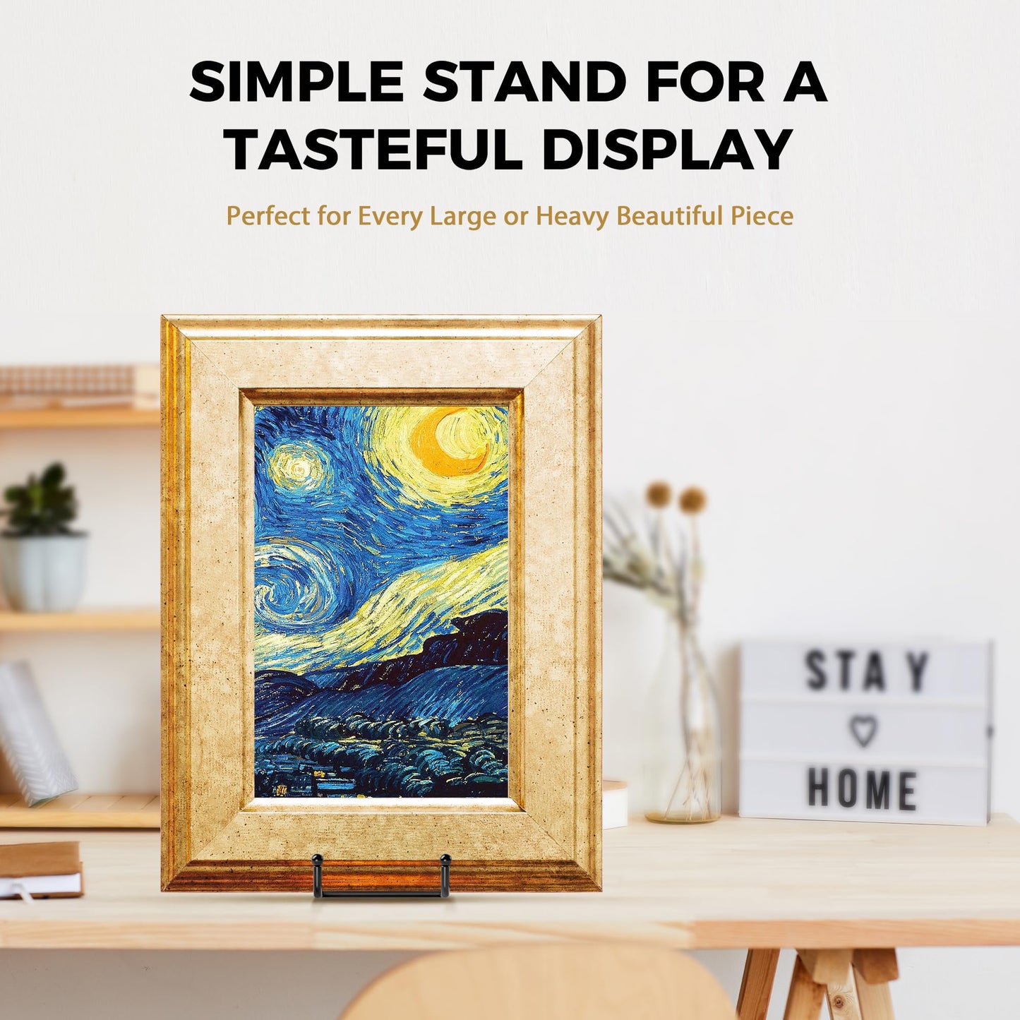 TR-LIFE 16 Inch Heavy Duty Plate Stand (4 Pack) - Metal Display Easel for Large Plates, Picture Frames, Signs, Posters, and Decorative Platters