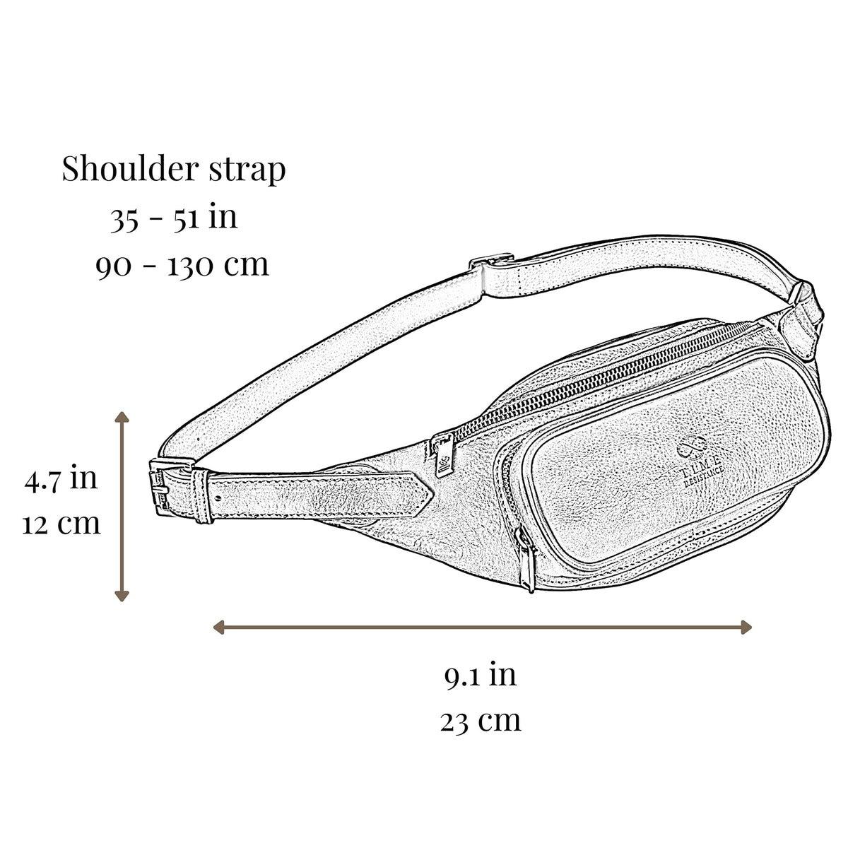 Time Resistance Leather Waist Pack - Belly Bag, Belt Bag, Fanny Pack - Handmade in Italy (Green)
