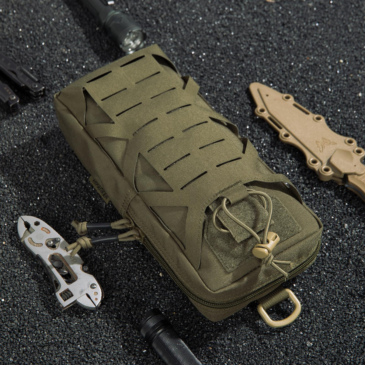 EXCELLENT ELITE SPANKER Tactical EDC Pouch Molle Utility Tool Pouches Gadget Organizer Pocket Waist Belt Bag(Ranger Green)
