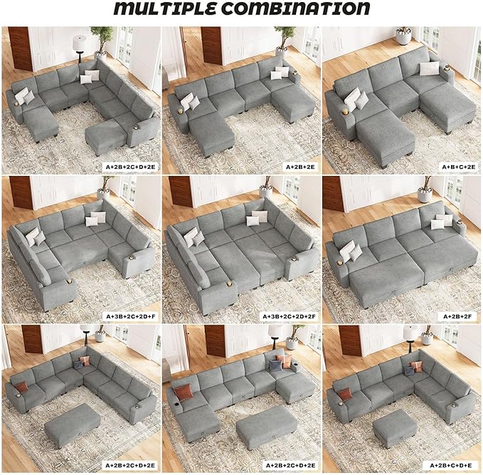 Belffin 45.6” Chenille Loveseat Module