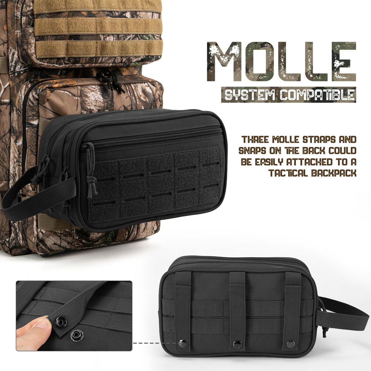 QT&QY Tactical Toiletry Bag For Men Hygiene Bag EDC Military Tool Molle Pouches Small Dopp Kit Mens Shaving Kit Travel shower Bags