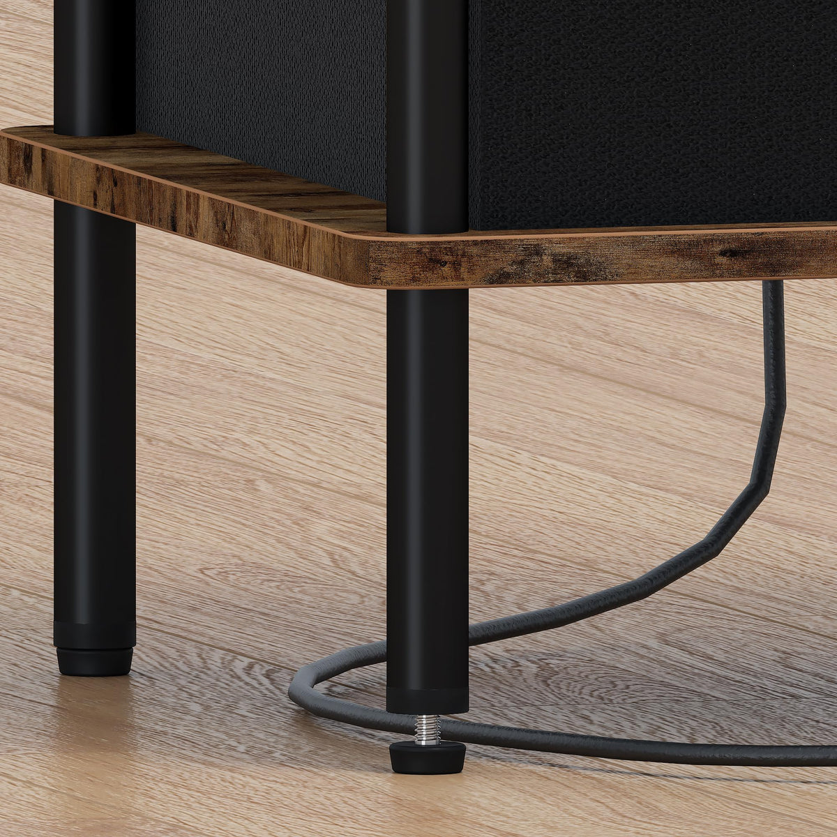 Newmics Small Side Table with Charging Station, Set of 2 End Table for Small Spaces, Slim Nightstand with Outlet,Sofa Beside Table,Living Room, Bed Room, Rustic Brown