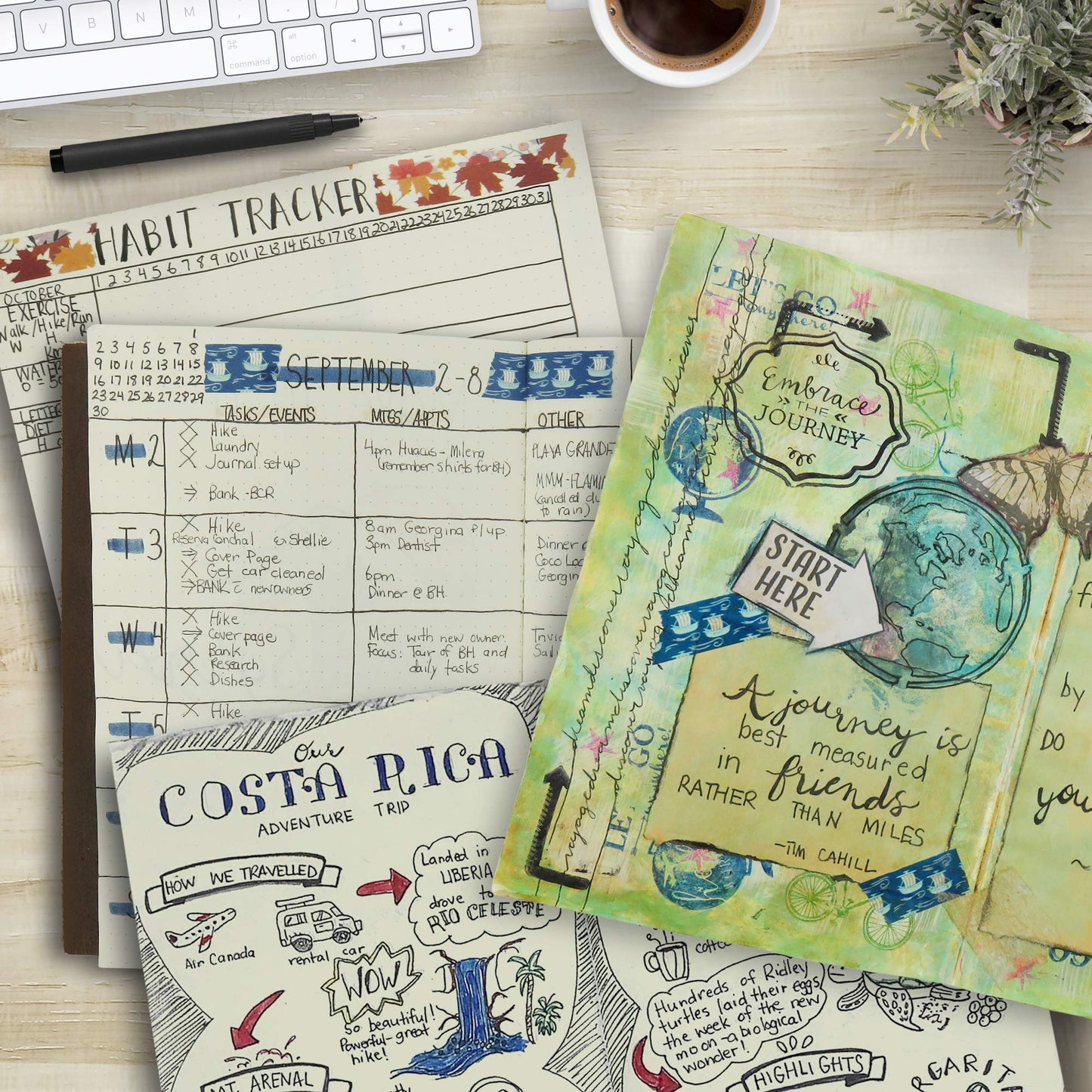 WANDERINGS A5 Lined Travelers Notebook Insert / A5 Journal Refill | 5.5" x 8.3" / 14cm x 21cm | 3 Booklets, 240 Lined Pages | Travelers Notebook Refills for Journals, Diaries, Planners