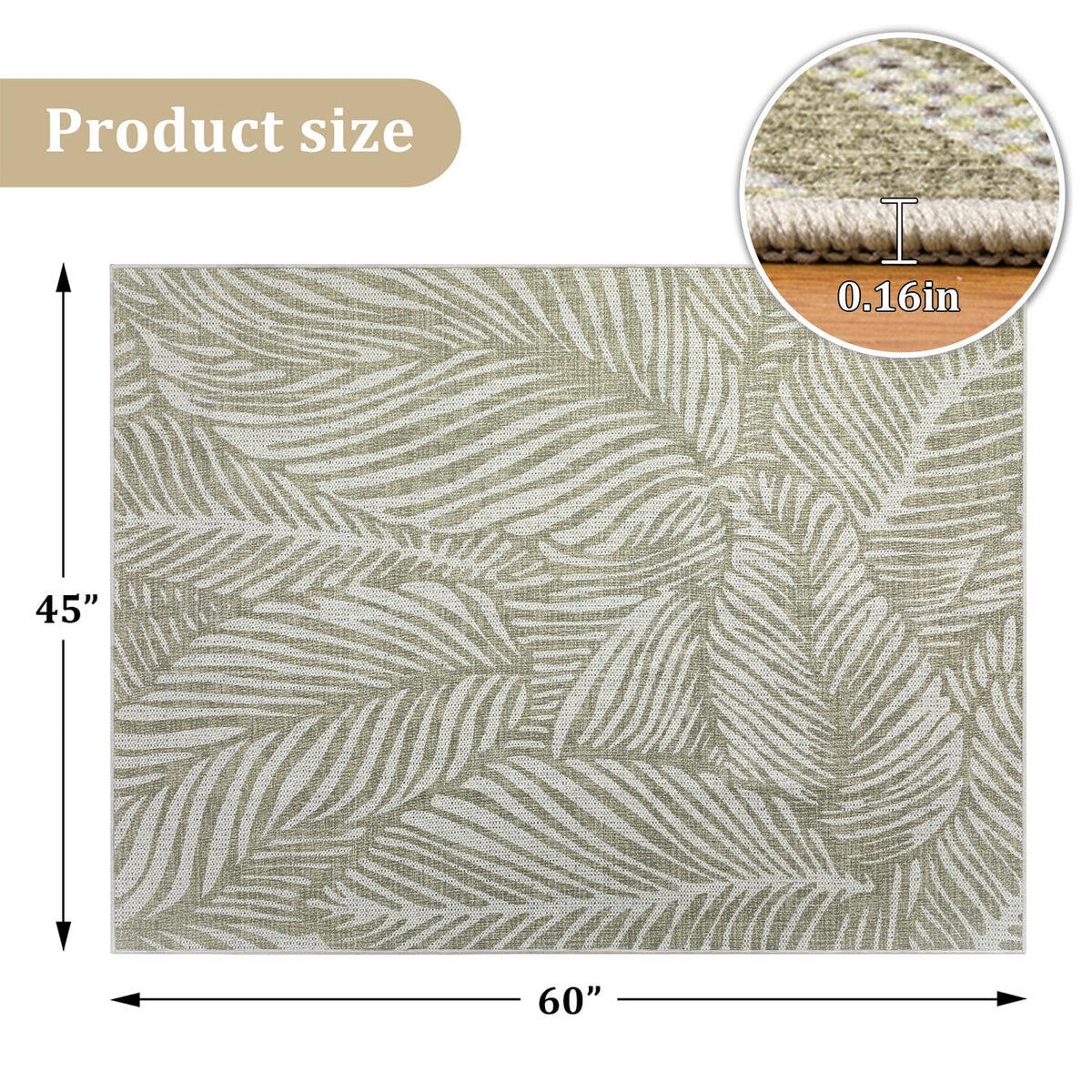 Office Chair Mat for Hardwood Floor, 60"x45" Easy Glide Computer Desk Mat Protector for Rolling Chair Under Desk Rug Nonslip Backing, Machine Wash, (Modern)