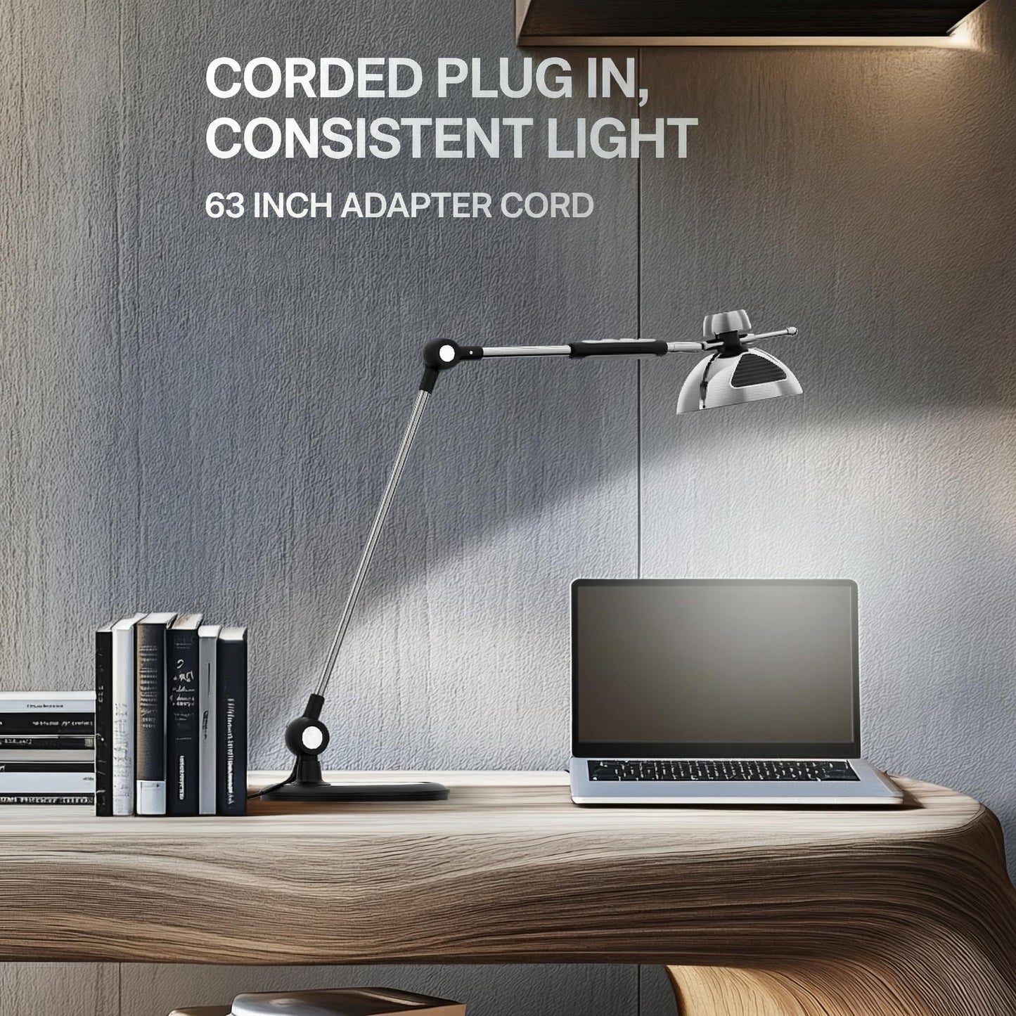 OTUS LED Desk Lamp for Home Office, Gesture On Off and Touch Control, Tall Architect Swing Arm Desk Light, 1500 Lux Eye Care Dimmable, 12 Levels, 3 Color Temps, Weighted Metal Base