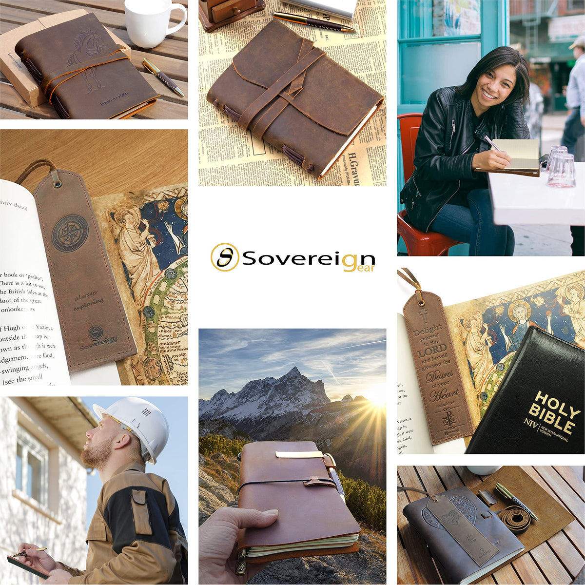 Leather Journal Gift Set with Antique Leather Bookmark + Pen, Handmade Writing Notebook 7x5 Inches Unlined Leather Bound Daily Notepad For Men For Women, Luxury Gift Box Diary for all ages
