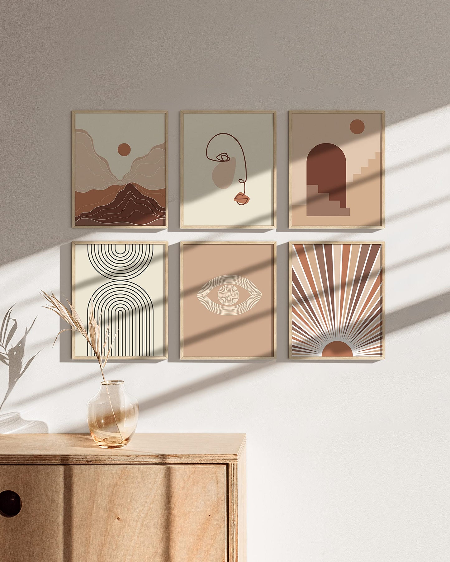 HAUS AND HUES Beige Oak Wood 8x10 Picture Frame - Modern Wood Wall Art Display - Lightweight 8x10 Frame for Art Prints, Photos, Posters - Ready-to-Hang Vertically & Horizontally (Set of 6)