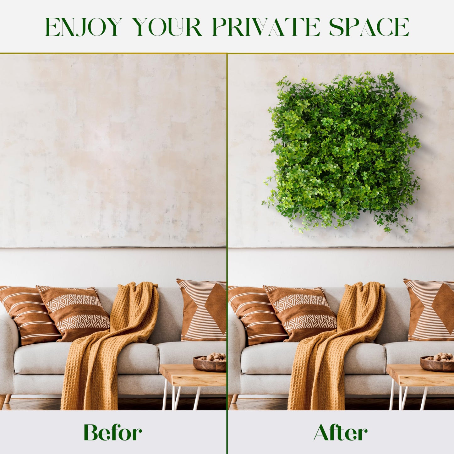 Artificial Grass Wall Panels, UV-Resistant Green Wall Panels, Privacy Fence Screen, Greenery Wall Backdrop for Indoor & Outdoor Decor, Plant Wall Green Wall Decor - 20"*20" 6 Pack