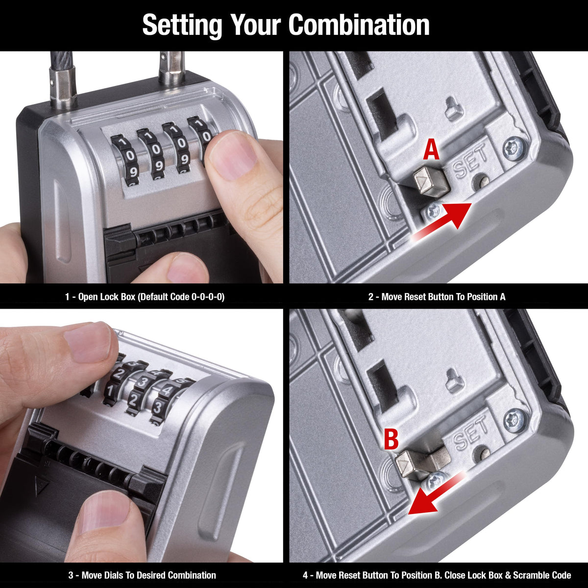 Master Lock High Capacity Key Lockbox, Combination Dial, Removable Cable
