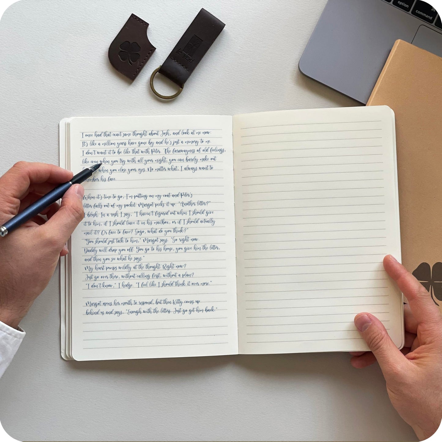 le vent Set of 2 Lined Bound Notebooks A5 – Each 200 Lay Flat Pages – 5x8 Hardcover Journal Refills – Fountain Pen Friendly 100 gsm Paper – 100% Recycled Notebook