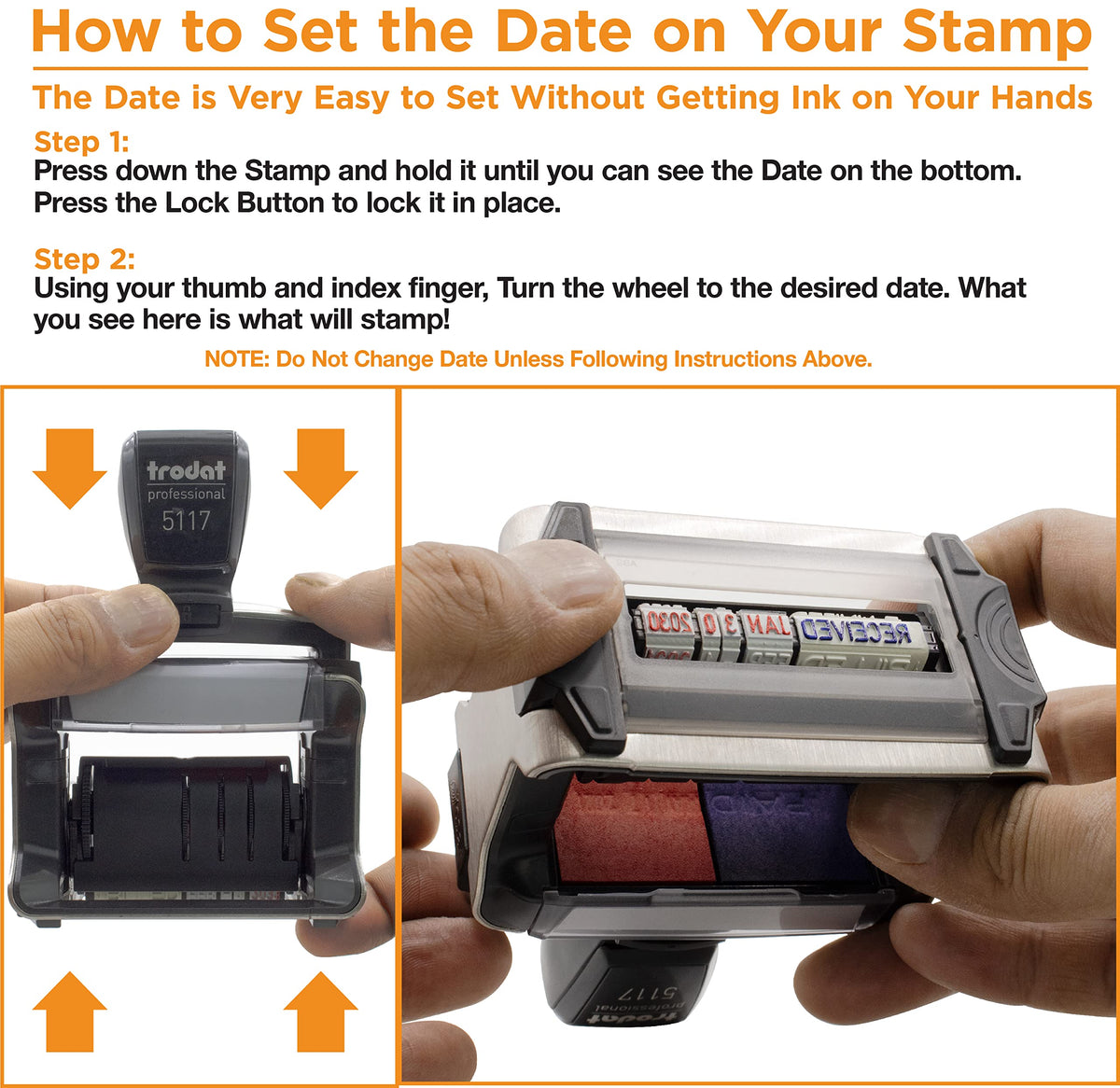 Rubber Stamp Creation - 5117 Professional 12-Message Stamp w/Dater, Self-Inking, Blue Ink Color
