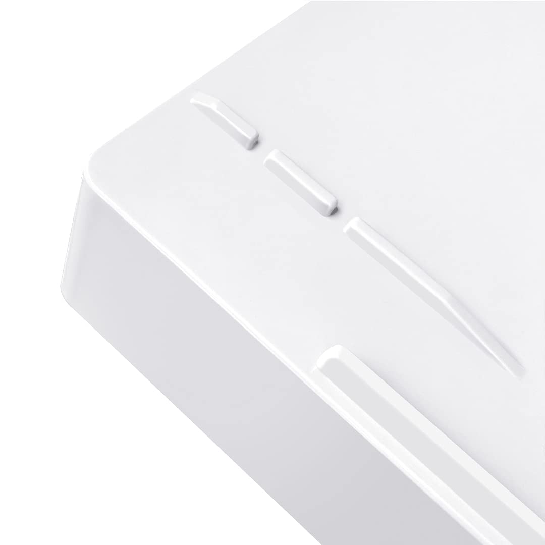 Acrimet 2 Tier Paper Organizer Letter Tray – Plastic Stackable Desk File Organizer, Side Load Paper Sorter for Letter/A4 Office File Folder Holder – White