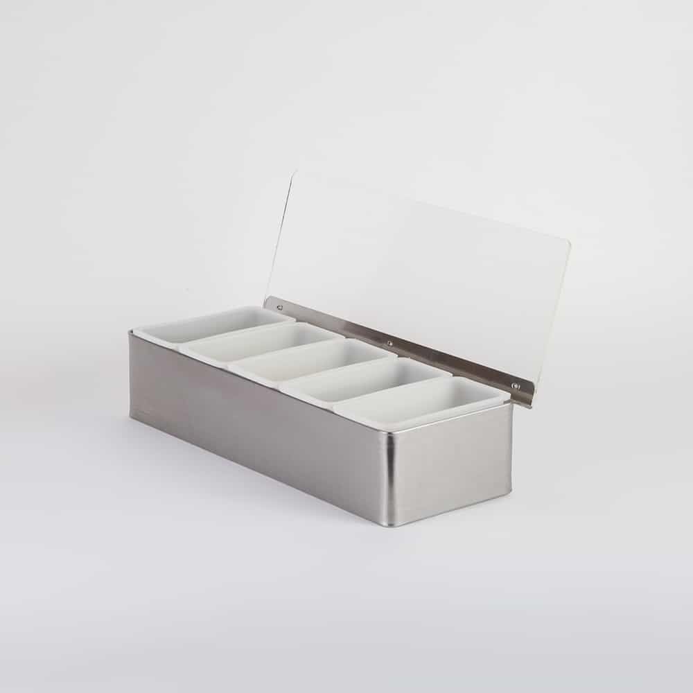 American Metalcraft CD5 Condiment Holder, Stainless Steel, 5 Compartment