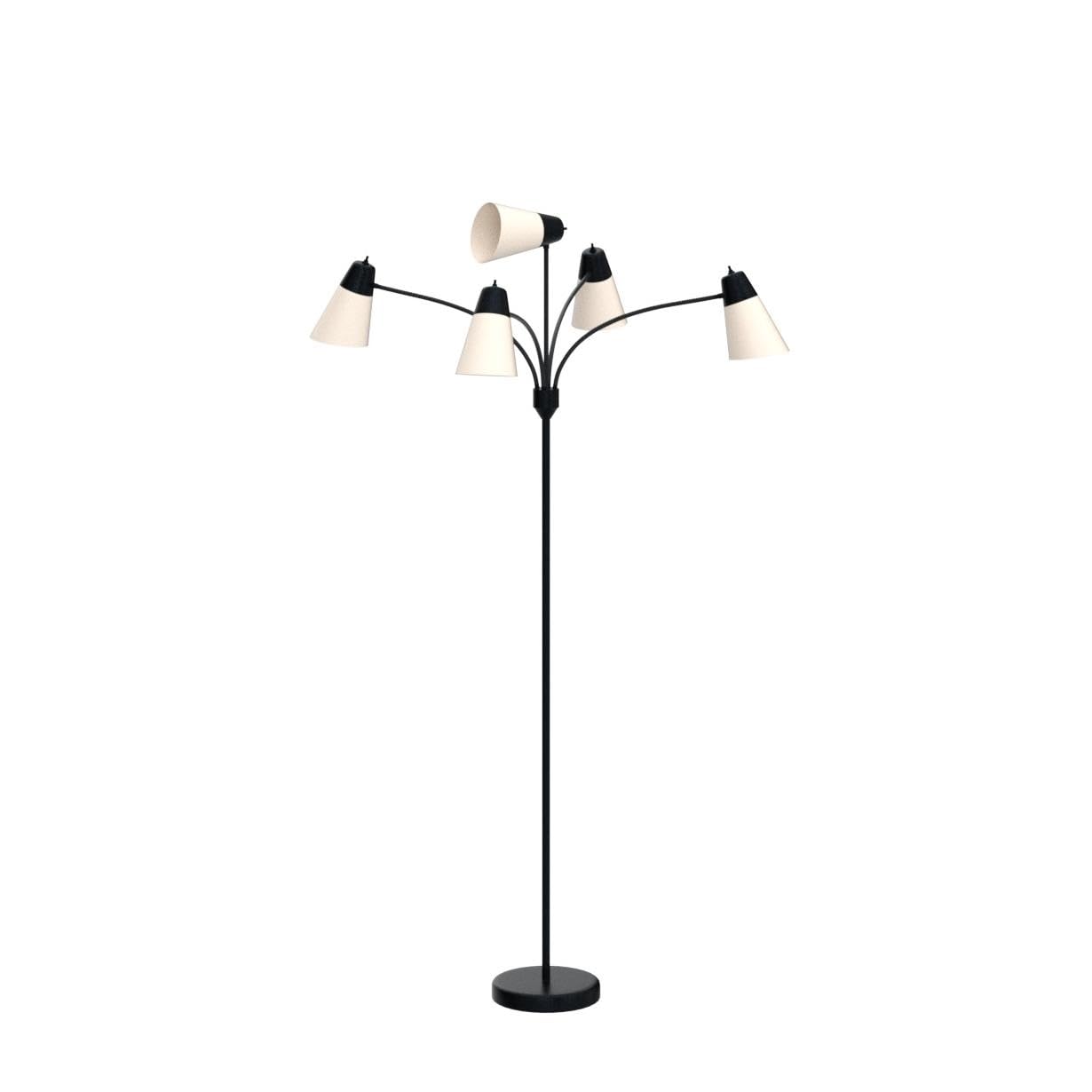 FOLKSMATE LED Floor Lamp, Medusa Multi Head Modern Tall, Rustic Adjustable Reading Standing Light for Living/Kids Room, Bedroom, Black