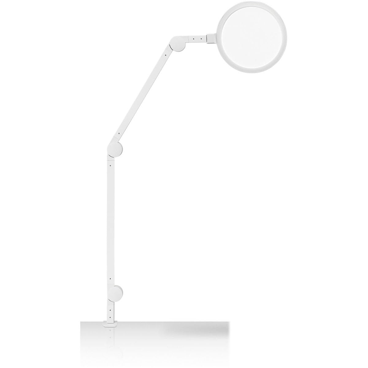 LUME CUBE Edge 2.0 LED Desk Lamp | Dimmable Home Office Desk Light with USB Charging Port & Strong Swing Arm | Adjustable Color Temperature and Brightness | Circle Webcam Light - White