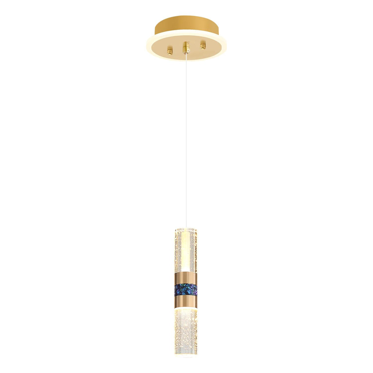 ykolupty 1-Light Pendant Lights Kitchen Island Modern Gold Crystal Chandeliers LED Dimmable Crystal Island Light Fixture Mini Pendant Light for Living Room Bedroom Dining Room Hallway