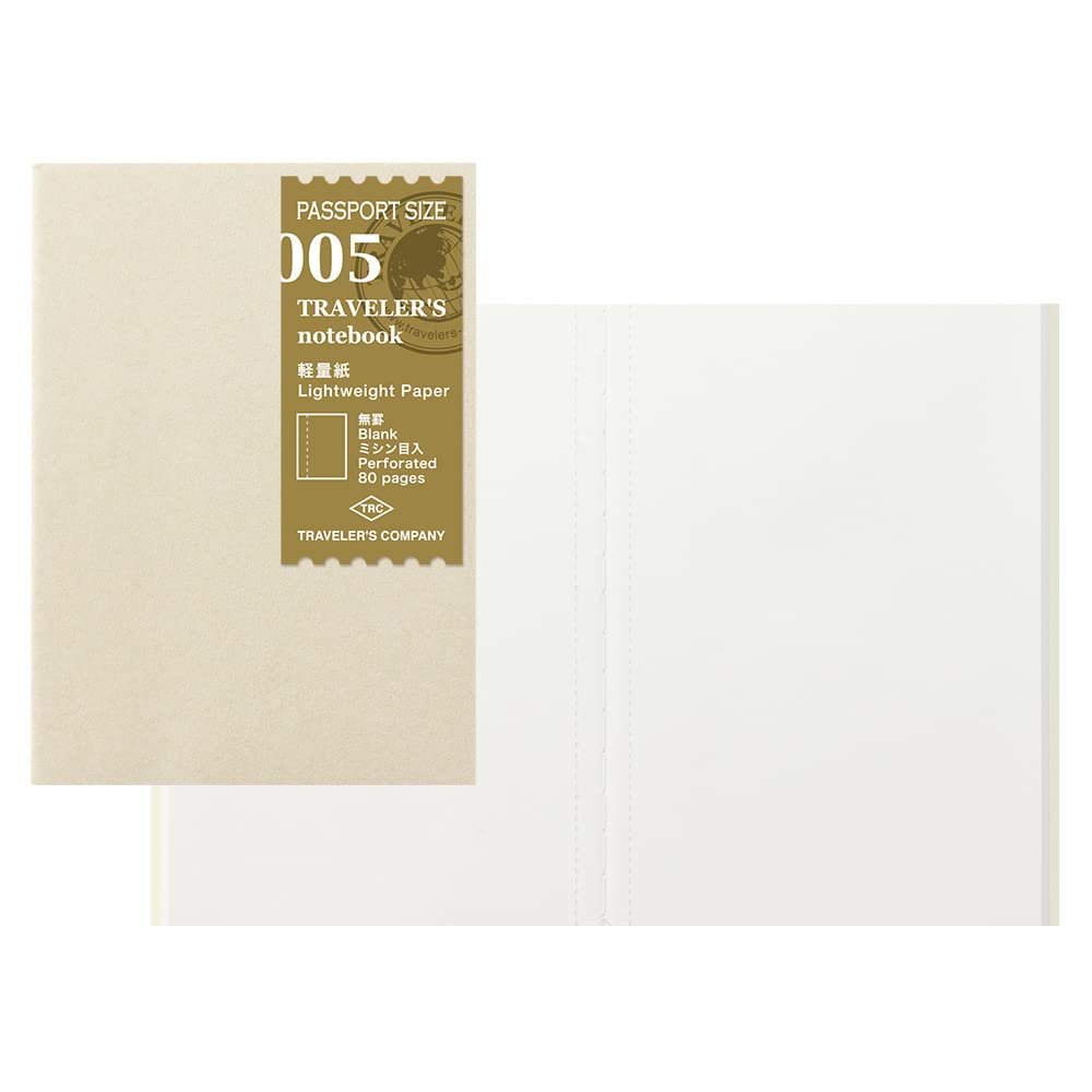 Traveler's Notebook Refill, Lightweight Paper, 2 Pack, Passport Size 14371006
