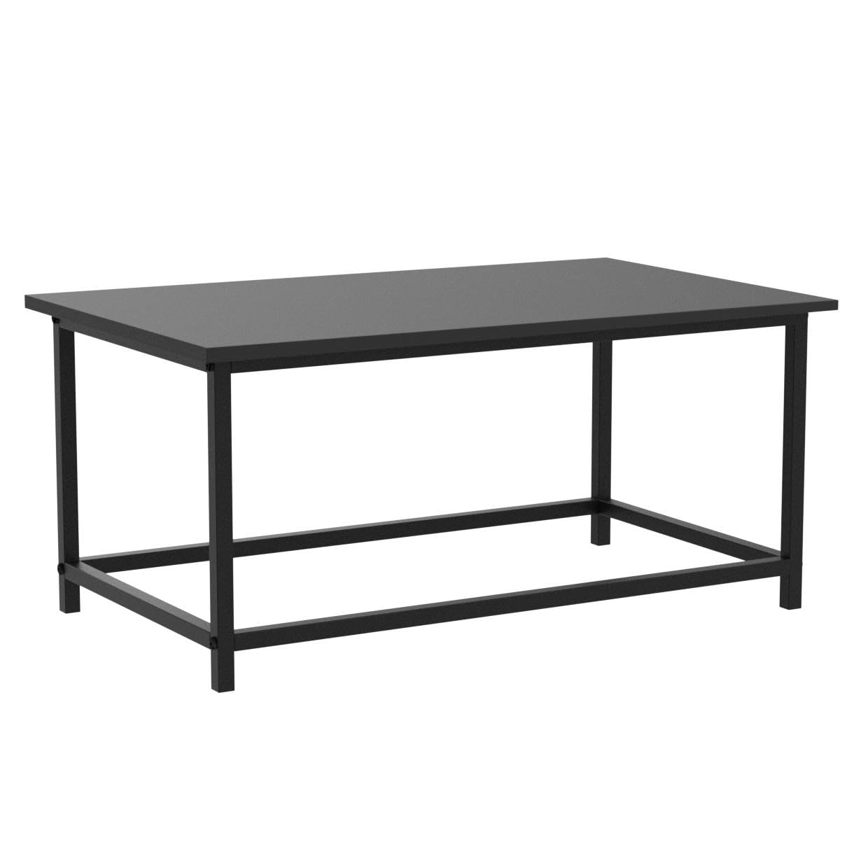 SAYGOER Black Coffee Table Simple Modern Rectangular Center Table Open Space Minimalist for Living Room Home Office Industrial Cocktail Tables, Easy Assembly, 39.37 x 19.69 x 17.72