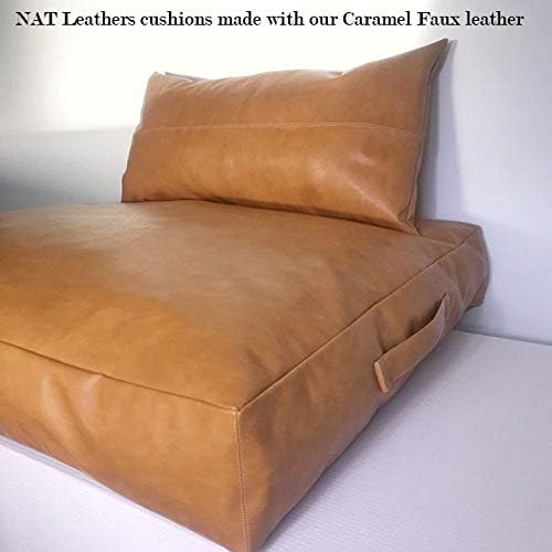 Caramel Light Tan Soft Faux Vegan PU Leather by the Yard Synthetic Pleather 0.9