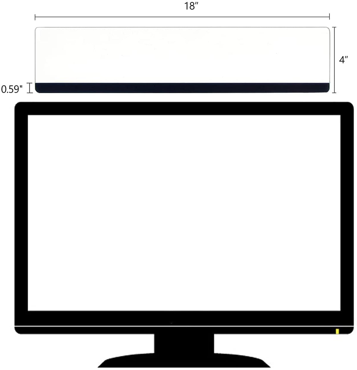 Yocoolfun 2 Pieces Monitor Memo Board Top Mount,18“ Monitor Sticky Note Holder,Universal Transparent Sticky Notes Memo Pad,Sticky Boards,Message Board for Computer Monitors