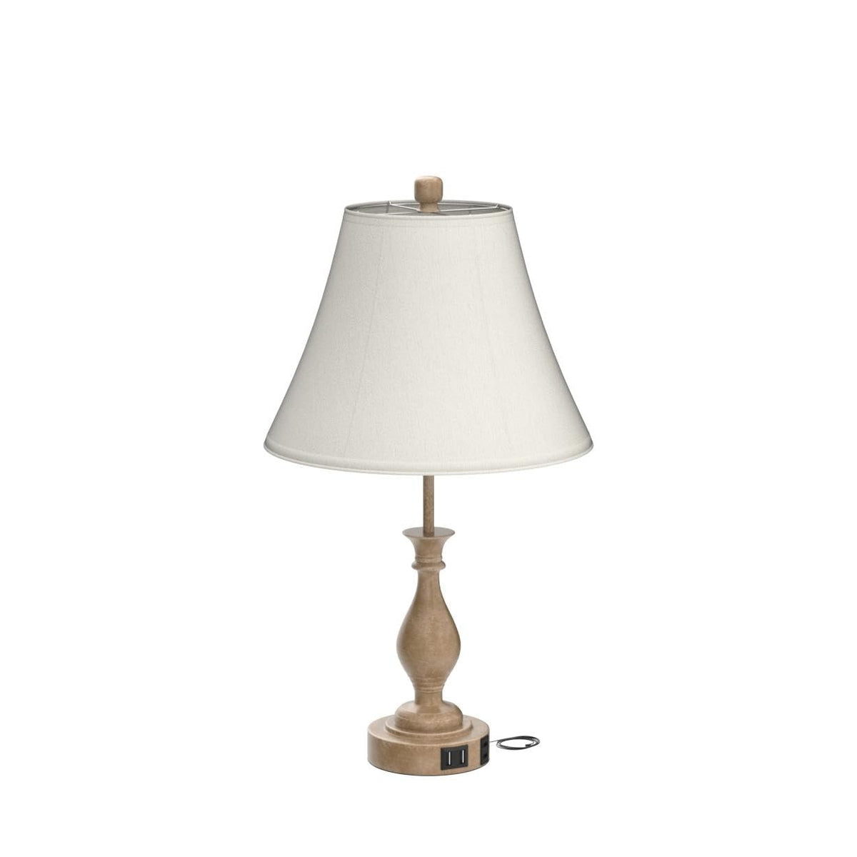 LALISU Farmhouse Table Lamp Touch Control 3-Way Dimmable Table Lamp, Modern Nightstand Lamp with 2 USB Port Bedside Desk Lamp with Fabric Shade for Living Room Bedroom Hotel (Pack 1-Beige Shade)