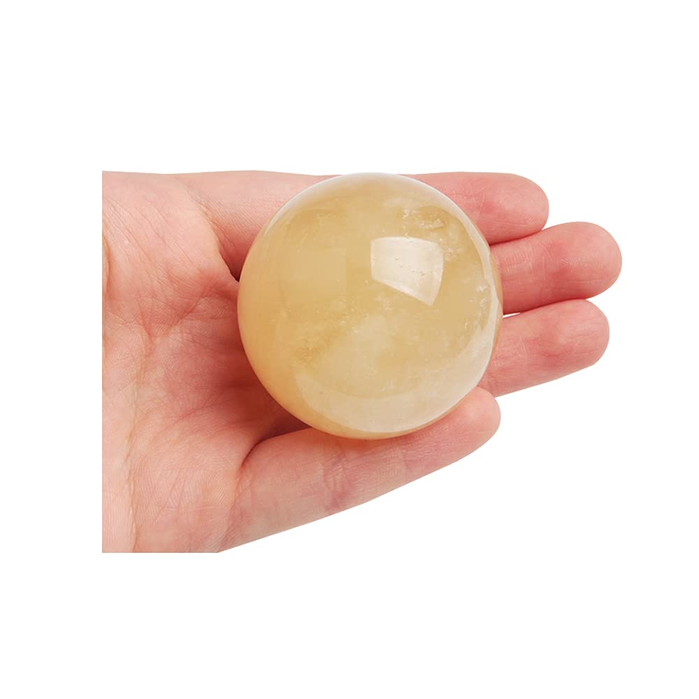 Acxico 1pcs Natural Iceland Spar Quartz Sphere Quartz Crystal Ball Reiki Healing 50mm