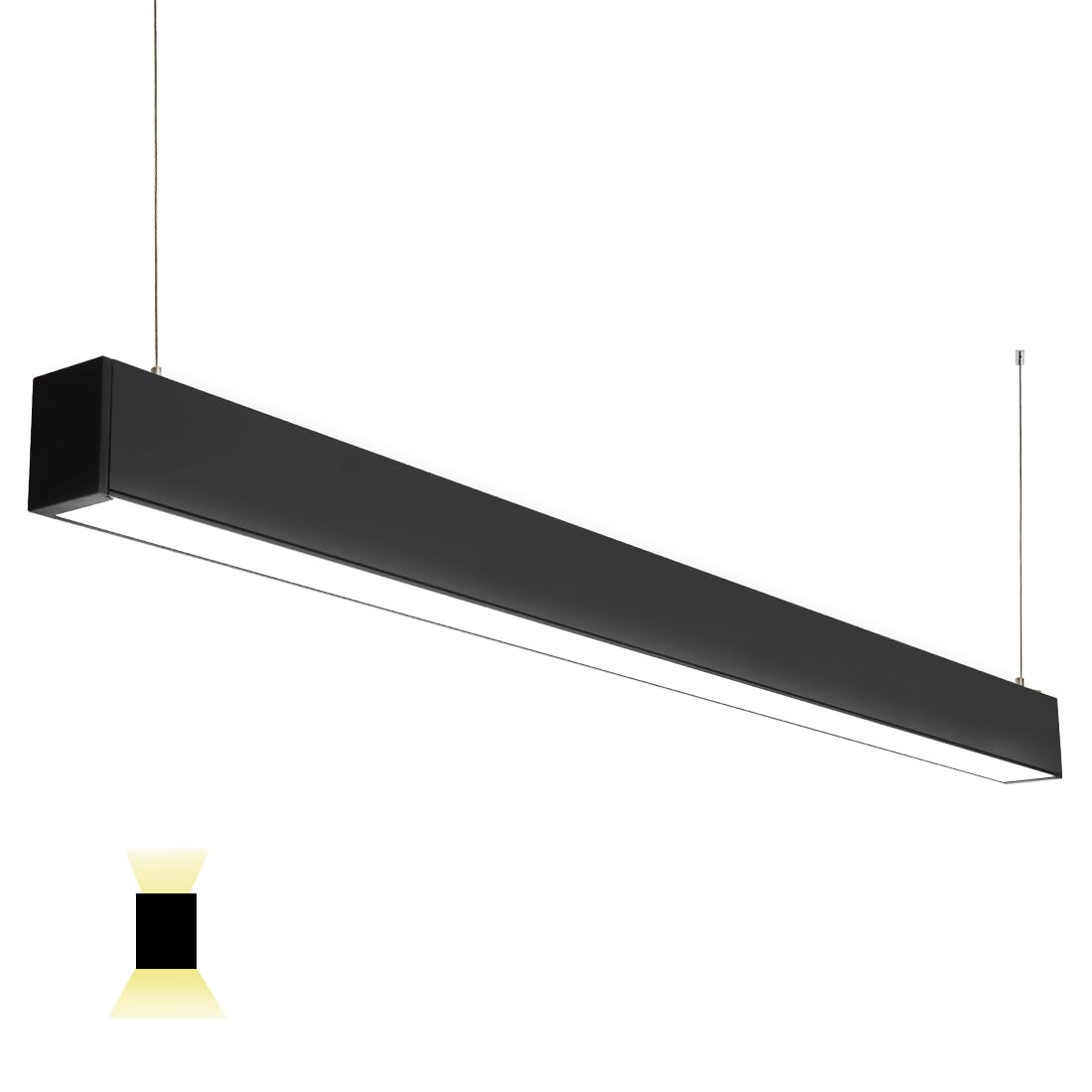 4FT Linkable LED Linear Light, 50/45/40/35/30W Adjustable, 3000K/4000K/5000K Selectable Linear Lighting Fixture, 0-10V Dimmable Architectural Hanging Office Shop Light for Gym Retails, ETL 1Pack