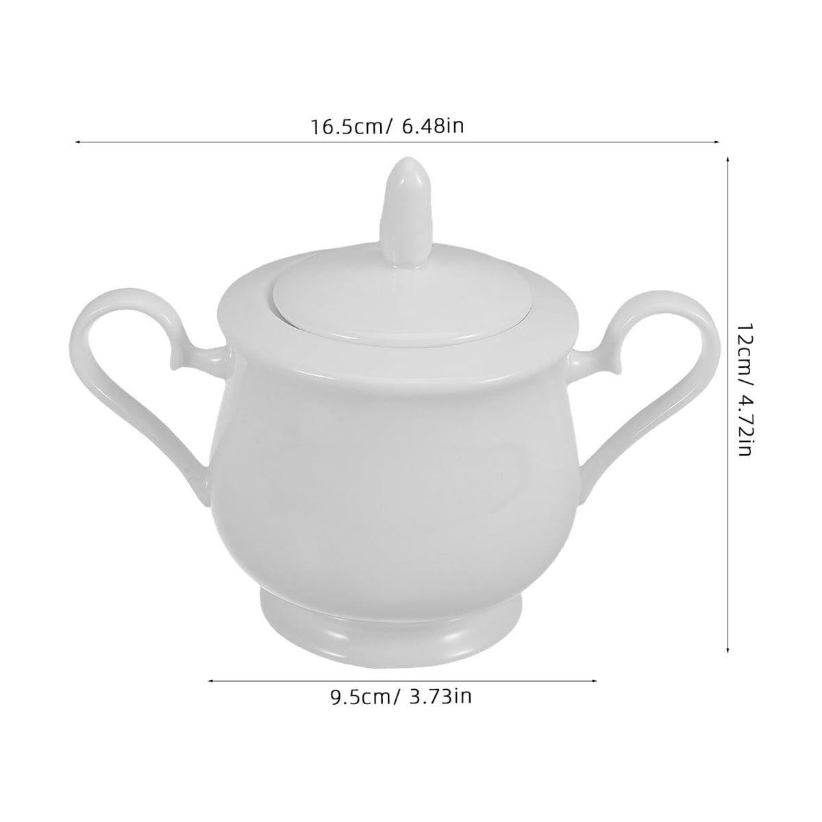 PRETYZOOM 12.5oz Ceramic Sugar Bowl with Lid, Small Porcelain Storage Jar for Kitchen Counter, Multi-Functional Storing Pot for Sugar, Loose Tea, Condiment
