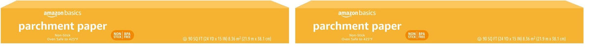 Amazon Basics Parchment Paper for Baking, Non-Stick, 90 Sq Ft Roll, (Pack of 2)