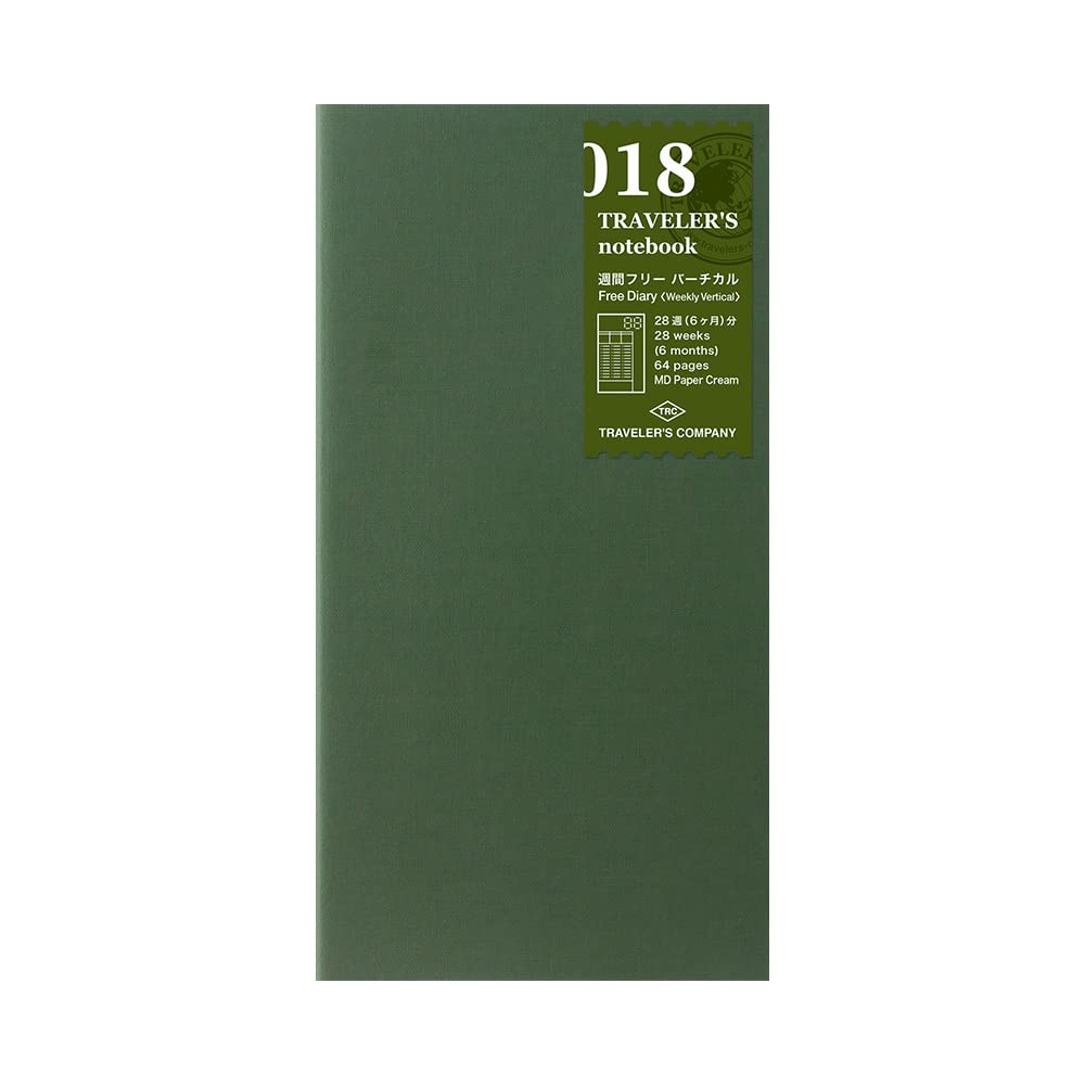 Traveler's Notebook, Refill, Vertical Weekly Free, Regular Size, 14379006