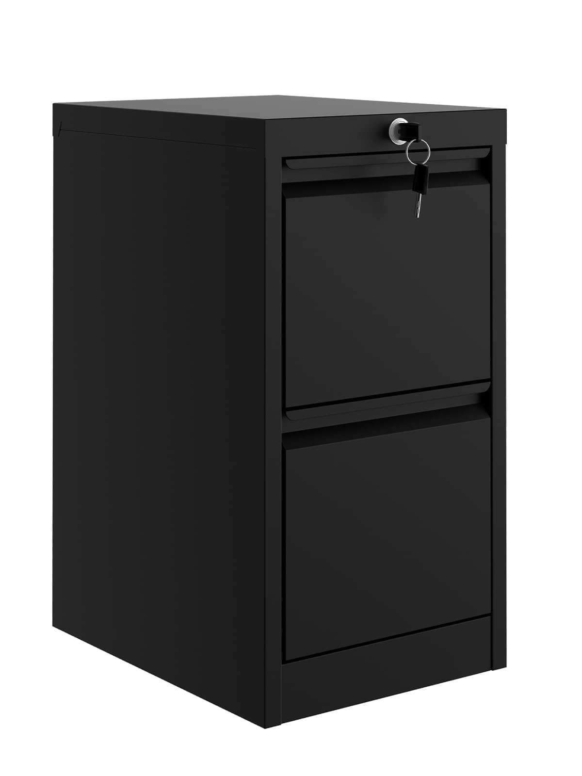 File Cabinet 2-Drawer Lateral with Lock, Metal Office Filing Cabinet for Letter/Legal/a4, Heavy Duty Storage Organizer, Full Extension Drawers, Anti-Tip Safety, Black, Home Office Organization