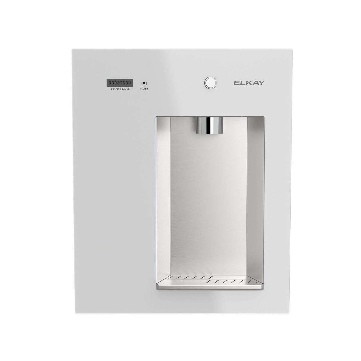 Elkay Liv EZ Built-in Filtered Wall-Mount Water Dispenser – Battery Powered, NSF Certified, Push Button, Reduces Lead & PFAS, Aspen White – Ideal for Home