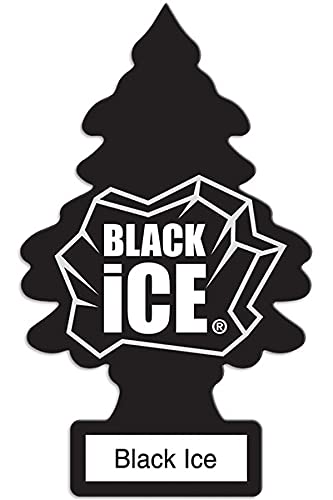 LITTLE TREES Car Air Freshener | Hanging Paper Tree for Home or Car | Black Ice | 12 Pack