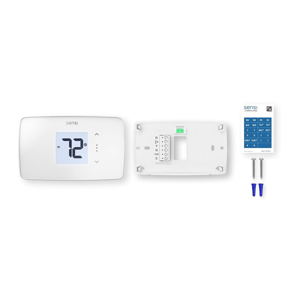 Sensi Lite Smart Thermostat, Programmable, WiFi, Easy DIY, Works With Alexa, ENERGY STAR Certified, ST25W, Most Systems C-Wire Not Required, C-Wire needed with Heat/Cool Only & Heat Pump System -White