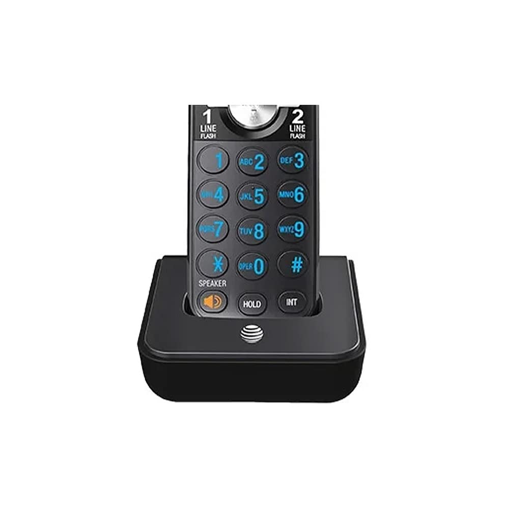 AT&T TL88102BK DECT 6.0 2-Line Expandable Cordless Phone with Answering System and Dual Caller ID/Call Waiting, 2 Handsets, Black